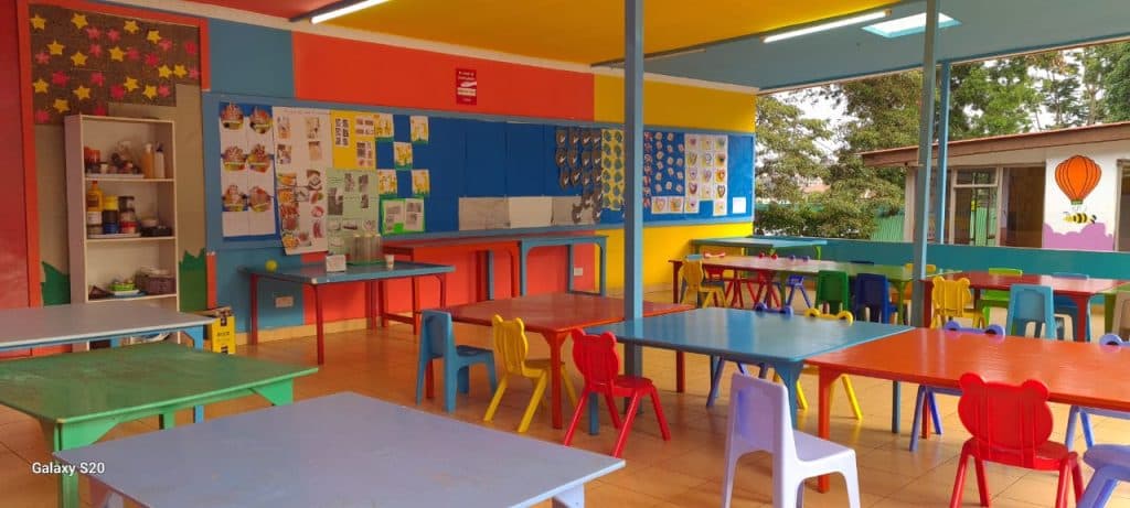 The school dining hall where children take their meals